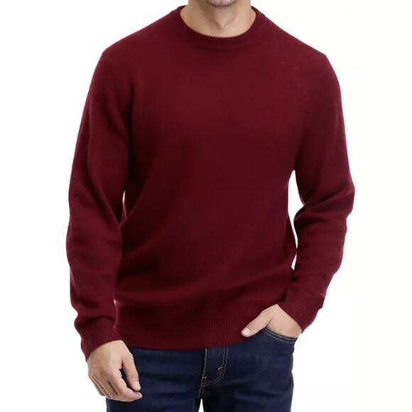 Biltmore Burgundy Cashmere Crew Neck Sweater Size Medium - Picture 1 of 11